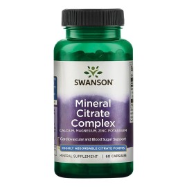 Swanson Complejo De Multiminerales Y Citrato, 60 Cápsulas Sabor Sin sabor