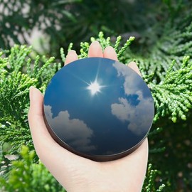 Espejo de Obsidiana Negra, Espejo de Feng Shui con Soporte y Caja para Adivinación, Meditación, Curación, Brujería y Prácticas Espirituales
