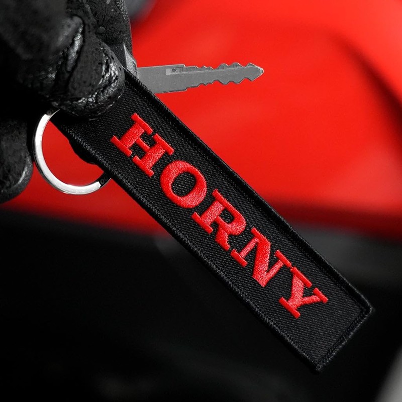 MotoLoot Keychain for Motorcycles, Scooters, Cars and Gifts (Horny)