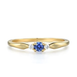 Ladies 9 Carat Gold on Solid 925 Silver Sterling Tanzanite & White Sapphire Ring Sizes K to U (M)