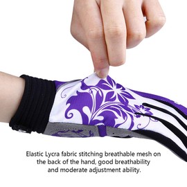 DuShow Cycling Gloves Women Full Finger Mountain Bike Riding Biking Gloves for Women Touchscreen Gel Padded Bicycle Gloves Motorcycle Cycle Gym Sport Workout Training Outdoor Gloves(Purple Floral,S)