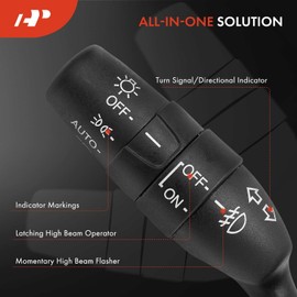 A-Premium Multifunction Switch Turn Signal Switch Compatible with Honda Accord 2008 2009 2010 2011 2012, with Fog Lights and Auto Headlights