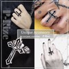 P-Rize Ring, Cross, Black, Crosses, Men's, Women's, Punk, One Size