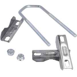 HD-LINE 2 x Double Clamp Sat Mast Clamp Teeth Clamp up to 60 mm Galvanised Balcony Silver 4