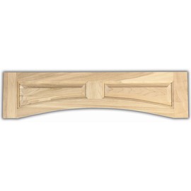 Castlewood Arched Raised Panel Valance, 36" W x 9" H x 3/4" D- Red Oak
