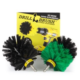 Indoor and Outdoor Electric Power Scrub Brush Kit Includes Two Original Drillbrushes in Medium and Ultra Stiff