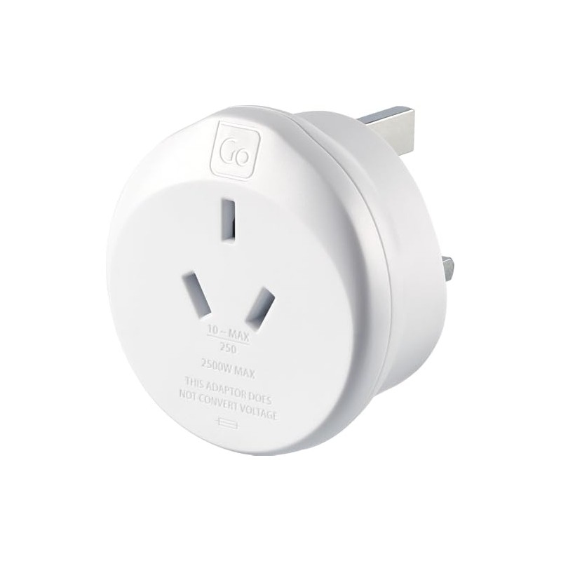 Go Travel AUS - UK Travel Adapter, White