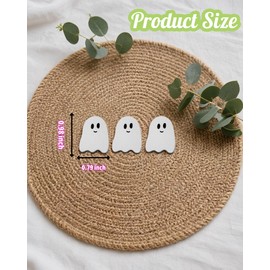 60 Pieces Wooden Ghost Mini Wood Figures Embellishment, 0.79×0.98 Inch Small Halloween Ghost Craft DIY Decorations, Wooden Ghost Embellishments for Party Favors, Scrapbooking, Halloween Home Décor