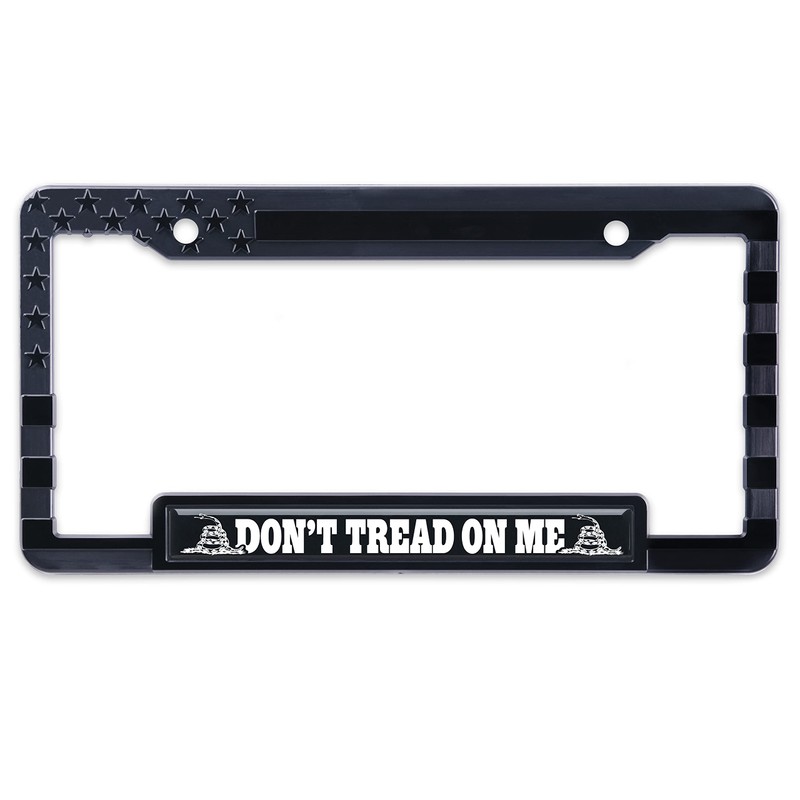 American Flag License Plate Frame Tag Bracket with 3D Raised