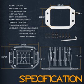 Flush Mount LED Pods Amber, Nirider 2PCS 84W Bumper Light 5 Inch Spot Beam Driving Light Amber Fog Lights LED Light Bar Flush Work Light Off Road Lights for Truck SUV ATV UTV Boat