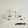 JQK Corner Glass Shelf, Brushed Gold Bathroom 304 Stainless Steel