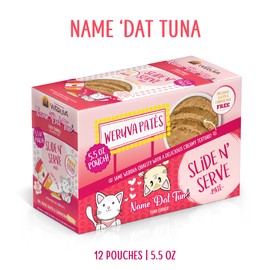 Weruva Wet Cat Food, Name Dat Tuna with Tuna Pate, 5.5oz Slide N Serve Pouch, Pack of 12