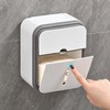 Gray Toilet Paper Holder for Bathroom Storage – No-Drill Wall-Mounted