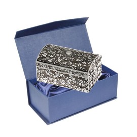 SILBERKANNE Jewellery Box Ornamental Motif 6.5 x 10 cm Silver Plated in Premium Workmanship for Beloved Jewellery such as Rings, Necklaces, Earrings and Bracelets