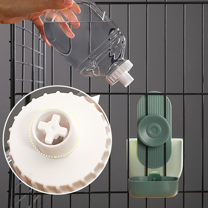 Hanging Automatic Food Water Dispenser Safe Cage Cat Food Water