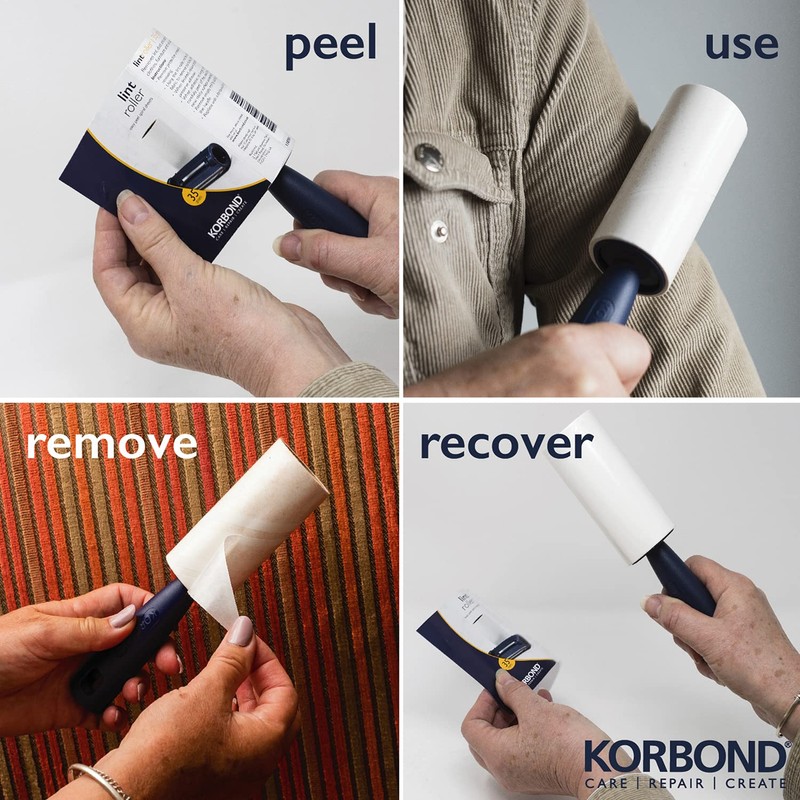 Korbond 6 Pack of 5m Lint Rollers – 210 Sticky