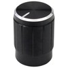 6mm Splined Hole Black Aluminium Amplifier/HiFi Control Knob Pack of