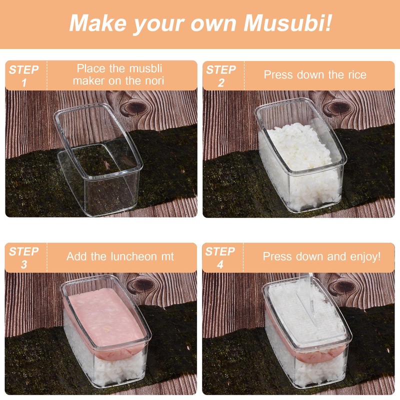 3PCS Clear Onigiri Rice Ball Mold Maker Kit, Musubi Press,