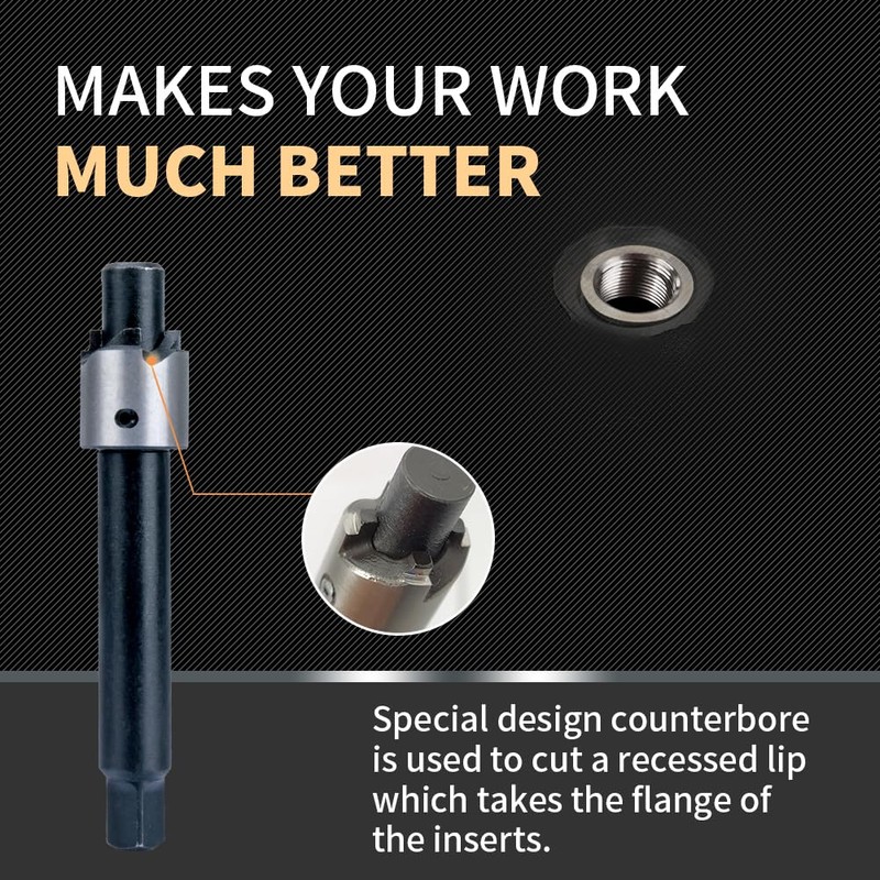 SENNMONN M8X1.0 Thread Repair Kit with Insert HSS Drill, Tap,