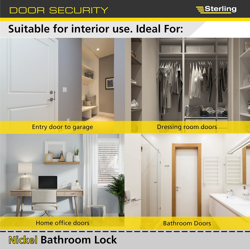 Sterling MLB330N 3 Lever Bathroom Sashlock 3-inch/76mm - Nickel
