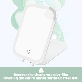 Puiuisoul Travel Makeup Mirror, 1100mAh Battery-Powered Portable Mirror, 3 Adjustable Light Settings USB-Rechargeable Vanity Mirror with 72 LED Lights，Gift for Women and Girls (White)