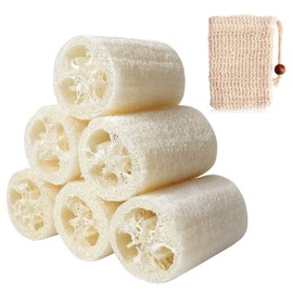 beihuazi® Loofah Sponge Natural Cucumber Loofah Sponge Spa Body Scrub and Sisal Soap Bag Pack of 2 for Body Care Kitchen Scrubber