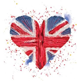 Heart Greeting Card, Heart Birthday Card For Her Him Friend, Union Jack Heart Birthday Card, Blank Card, Blank Greeting Card, Artistic Blank Card