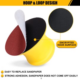 Flex Sanding Blocks 1 Inch, Hook and Loop Sanding Block, Foam Round Hand Sanding Blocks for Woodworking, Furniture Restoration, Home and Automotive Body (Circle, D=1")