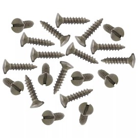 GOTOH (20) Slot Head Pickguard Plate/Cover Screws Slotted for Fender Guitars, UNPLATED