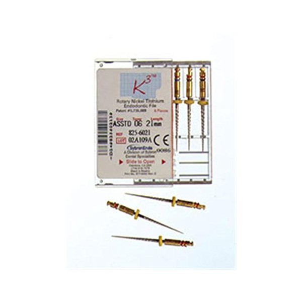 Kerr 825-4200 K3 Nickel-Titanium Rotary Endodontic File, Size 20, 0.04