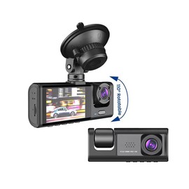 3 Channel Dash Cam for Car Camera Video Recorder Dashcam DVRs Black Box Dual Lens DVR with Rear View Camera 24H Parking Monitor