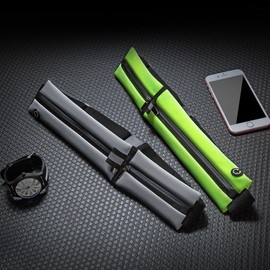 Unisex Multifunctional Invisible Running Sports Waist Bag for Outdoor Phones Fitness Double Black + Phones up to 6 inches 4ea