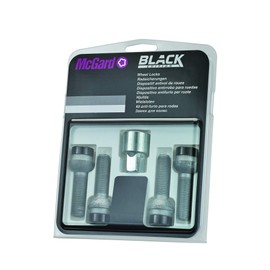 28017SUB Wheel Lock Bolts Black SUB M14 x 1,5, radius seat, shaft length 45,0 mm, Overall length 65,7 mm, Hex size 17mm, Key diameter 25,8 mm