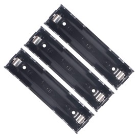 DORHEA 18650 Battery Case Holder with Pins, 14PCS 1 Slot x 3.7V Battery Storage Box Black Plastic Batteries Clip Box with Pin for DIY Circuit PCB Projects