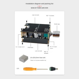 Comphic Mono 100W Bluetooth Audio Amplifier Board with TWS Box Function TPA3116D2 BT5.1 Stereo Audio Module DC7-24V -1001B