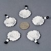 Justinstones Natural White Howlite Carved Rose Flower 35mm Pendant Necklace
