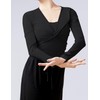 Women's Dance Top Wrap Cotton Cardigan Black-Cotton X-Large