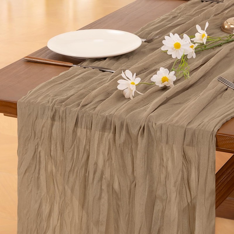 Socomi Nude Coffee Table Runner Spring Easter Cheesecloth Table Runner