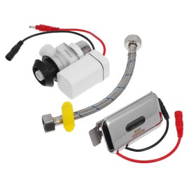 Operitacx Intelligent Sensor Flush Valve Wall Mounted Automatic Urinal Flusher Low Power Consumption for Bathroom Commercial Residential Use with Abs Valve Dc Kit Panel