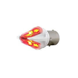 United Pacific 36934 High Power Dual Osram LED 1157 Bulb, Bright 2 Watt, 250 Lumens, Double Contact, Offset Pin – Red LED/Clear Lens - ONE Bulb
