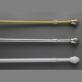 White Café Curtain Rod 29" to 49" Adjustable - Diam 1/2"