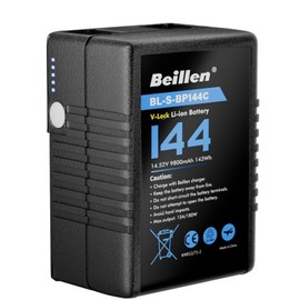 Beillen Mini V-Lock Battery with D Tap/USB C/USB A/BP/, 9800mAh 144Wh 14.52V Maximum Load 180W/15A. V Lock Battery Supports 45W Fast Charging for Camera/Monitor/Camcorder/Video Light