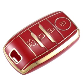 ACROPIX TPU Car Remote Key Fob Case Cover 4 Button Full Protector for Kia Niro for Kia Sorento - Pack of 1 Red