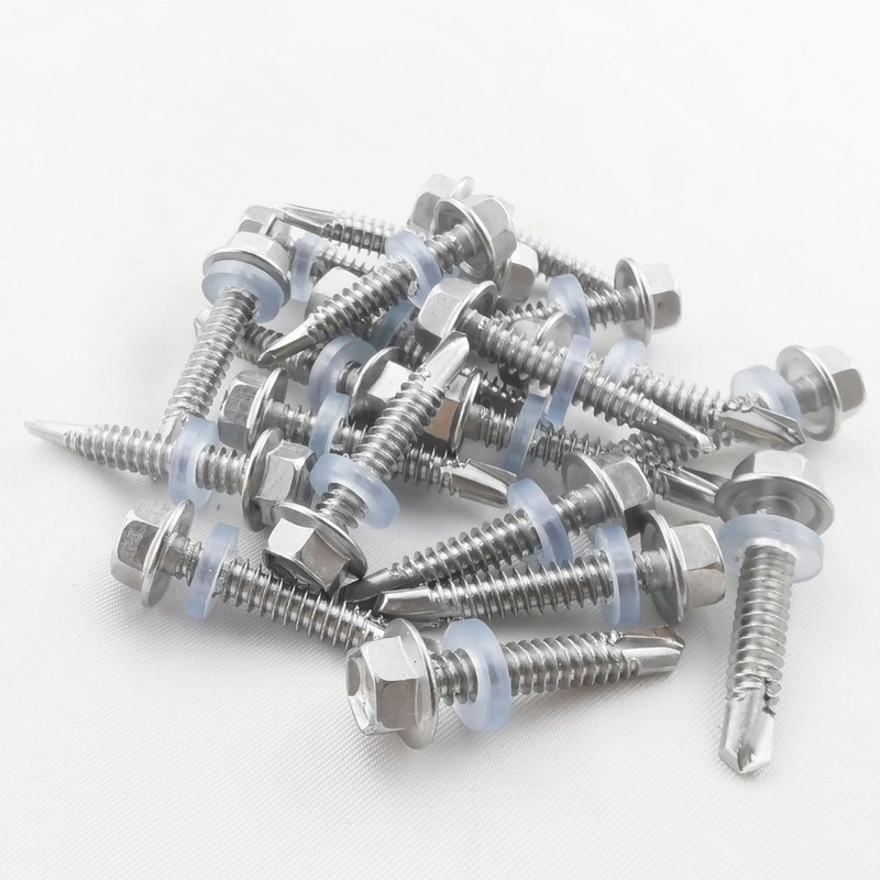 Fajoeda 5.5 x 32 mm Hexagonal Self-Drilling Screws, 40 Pieces