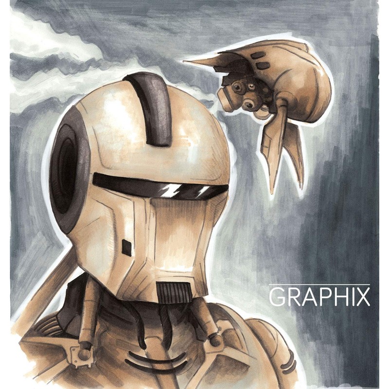 Marabu Sketch Marker Graphix Set of 6 Alpha Robot, Japanese