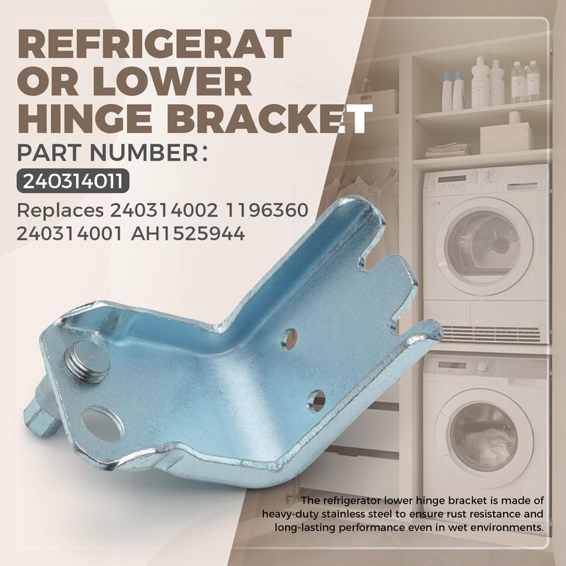 240314011 Lower Hinge Bracket for Frigidaire Refrigerator, Bottom Hinge Replaces