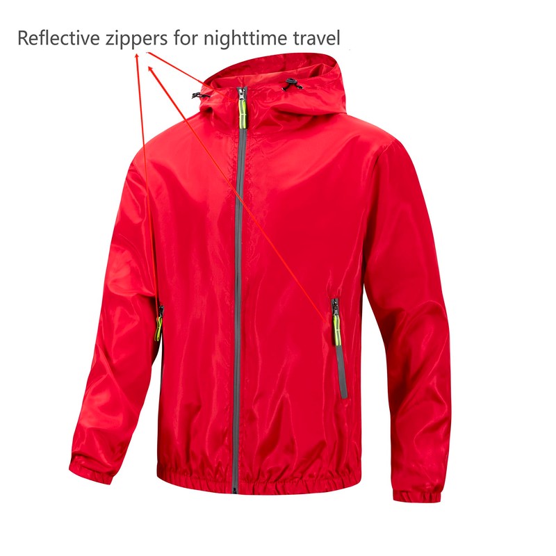 congluoki Men Reflective Jacket Cycling Windbreaker Fashion Runing Travel Sport