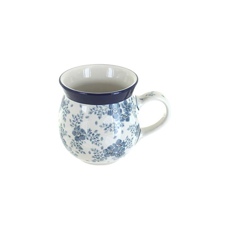 Blue Rose Polish Pottery Blue Fleur Bubble Mug