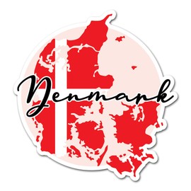 2 x 10cm Denmark Flag Vinyl Stickers - Danish Map Travel Holiday World Country Geography School Location Decal Scrapbook Sticker #82905