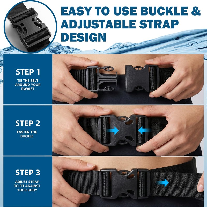 YOTAN Swim Belt for Adults, Flotation Belt with Reflective Strips,